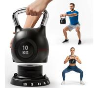 LIFERUN Kettlebell Réglable 10 kg 7-en-1 Musculation (Noir)
