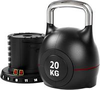 LIFERUN Kettlebell Réglable 20 kg 7-en-1 Musculation (Noir)