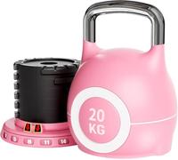 LIFERUN Kettlebell Réglable 20 kg 7-en-1 Musculation (Rose)