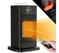 LIFERUN Radiateur soufflant, économie d'énergie, petit chauffage électrique avec thermostat et humidificateur, chauffage électrique oscillant à 90°, chauffage céramique PTC, silencieux