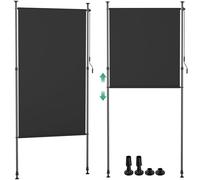 LIFERUN Store Extérieur Vertical 120 x 310 cm, Anthracite avec Manivelle sans Perçage, Store Manuel Extensible Occultant Balcon Terrasse Jardin,Brise-Vue, Protection Solaire, Coupe-Vent