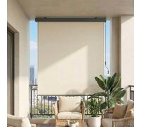 LIFERUN Store Vertical Balcon, Roulant Extérieur, Enrouleur Occultant avec Manivelle et Cassette d'Auvent, Pare-Soleil, Pare-Vue, Protection du Vent pour Terrasse, Patio, 1,4x 2,5 m, Beige, (CZZYP-1)