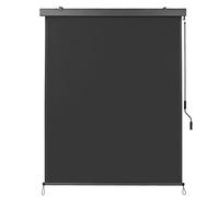 LIFERUN Store vertical extensible à manivelle, 140 x 250 cm, avec cassette, protection solaire, coupe-vent et brise-vue avec manivelle, pour balcon et terrasse - Gris