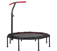 LIFERUN Trampoline d'intérieur Ø101cm,Trampoline de Fitness Pliable,Trampoline pour Adultes et Enfants,Capacité de Charge 150 kg,Hauteur de Main Courante réglable,Entraînement d'endurance,Noir