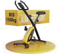 LIFERUN Vélo d'appartement pliable jusqu'à 150 kg, extra silencieux et stable, ergomètre, avec 16 niveaux de résistance magnétique, selle confortable, vélo de fitness, vélo d'intérieur pour la maison