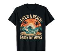 Life's A Beach Enjoy The Waves Retro Summer Vibes T-Shirt