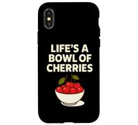 Life's a Bowl of Cherry Jeu de Mots Amusant aux Fruits Coque pour iPhone X/XS