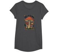 Life's A Garden Champignon fantaisiste Cadeau pour Amoureux de la Nature T-Shirt, Fille, Chiné Foncé, L