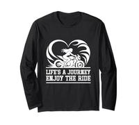 Life's A Journey Enjoy The Ride Vintage Moto Biker Manche Longue
