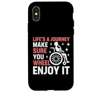 Life's a Journey Make Sure You Wheel Enjoy It Paraplégique Coque pour iPhone X/XS