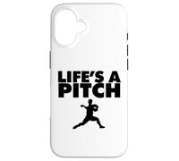 Life's a Pitch Funny Baseball Pitcher Life's a Pitch Coque pour iPhone 16