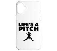 Life's a Pitch Funny Baseball Pitcher Life's a Pitch Coque pour iPhone 16 Plus