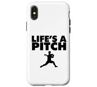 Life's a Pitch Funny Baseball Pitcher Life's a Pitch Coque pour iPhone X/XS