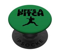Life's a Pitch Funny Baseball Pitcher Life's a Pitch PopSockets PopGrip Adhésif