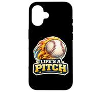 Life's A Pitch Jeu de Mots Amusant pour Joueur de Lanceur de Baseball Coque pour iPhone 16