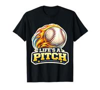 Life's A Pitch Jeu de Mots Amusant pour Joueur de Lanceur de Baseball T-Shirt