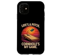 Life's A Pitch, My Game Fun de Cornhole Coque pour iPhone 11