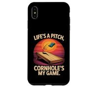 Life's A Pitch, My Game Fun de Cornhole Coque pour iPhone XS Max