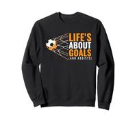 Life's About Goals and Assists Funny Citation Youth Soccer Sweatshirt