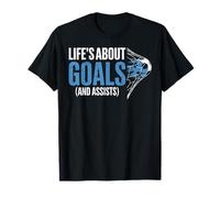 Life's About Goals and Assists Funny Mindset Soccer T-Shirt