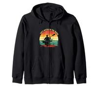 Life's Better On The Water Kayaking Retro Sunset Sweat à Capuche