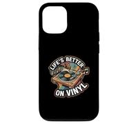 Life's Better on Vinyl Record Player Retro Music Lover Coque pour iPhone 12/12 Pro