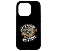 Life's Better on Vinyl Record Player Retro Music Lover Coque pour iPhone 15 Pro