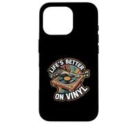 Life's Better on Vinyl Record Player Retro Music Lover Coque pour iPhone 16 Pro