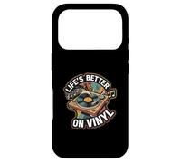 Life's Better on Vinyl Record Player Retro Music Lover Coque pour iPhone 17 Pro