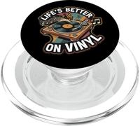 Life's Better on Vinyl Record Player Retro Music Lover PopSockets PopGrip pour MagSafe
