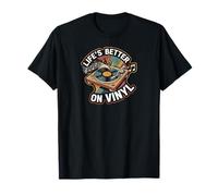 Life's Better on Vinyl Record Player Retro Music Lover T-Shirt