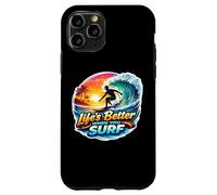 Life's Better When You Surf Surfing Planche de Surf Coque pour iPhone 11 Pro