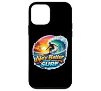 Life's Better When You Surf Surfing Planche de Surf Coque pour iPhone 12 Mini