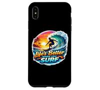 Life's Better When You Surf Surfing Planche de Surf Coque pour iPhone XS Max