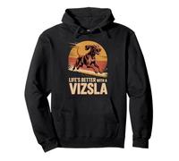 Life's Better with a Vizsla - Vintage Running Dog Graphic Sweat à Capuche