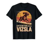 Life's Better with a Vizsla - Vintage Running Dog Graphic T-Shirt