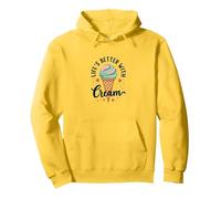 Life's Better with Cream Ice Cone Sweet Treat Sweat à Capuche, Unisexe pour Adultes, Citron, XL