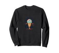 Life's Better with Cream Ice Cone Sweet Treat Sweatshirt, Unisexe pour Adultes, Noir, XL