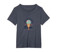 Life's Better with Cream Ice Cone Sweet Treat T-Shirt, Femme Grandes Tailles, Bleu Chiné, 5X