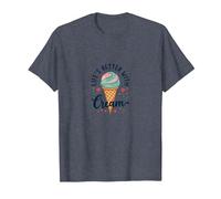Life's Better with Cream Ice Cone Sweet Treat T-Shirt, Homme, Bleu Chiné, L
