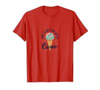 Life's Better with Cream Ice Cone Sweet Treat T-Shirt, Homme, Rouge, XXL