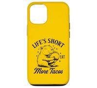 Life's Short Eat More Tacos Funny Capybara Lover Coque pour iPhone 12/12 Pro
