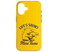 Life's Short Eat More Tacos Funny Capybara Lover Coque pour iPhone 16
