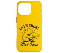 Life's Short Eat More Tacos Funny Capybara Lover Coque pour iPhone 16 Pro