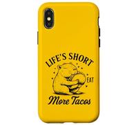 Life's Short Eat More Tacos Funny Capybara Lover Coque pour iPhone X/XS