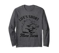 Life's Short Eat More Tacos Funny Capybara Lover Manche Longue