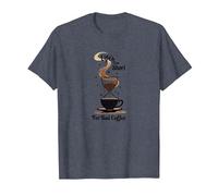 Life's Too Short for Bad Coffee Lover Art T-Shirt, Homme, Bleu Chiné, 6XL