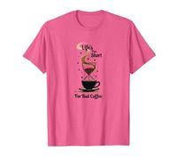 Life's Too Short for Bad Coffee Lover Art T-Shirt, Homme, Rose chiné, M