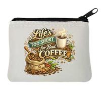 Life's Too Short for Bad Coffee Porte-monnaie en néoprène Blanc 10 x 11 cm
