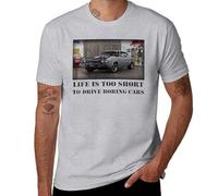 Life's Too Short to Drive Boring Cars - T-shirt graphique classique Muscle Car pour homme, Style gris, L